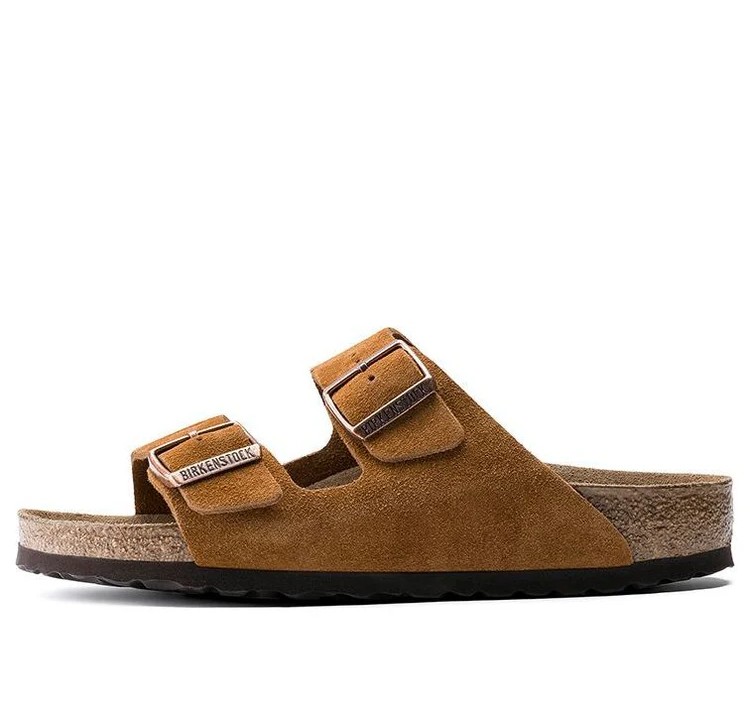 Birkenstock Arizona Series Cowhide Suede Light Brown Version Sandals