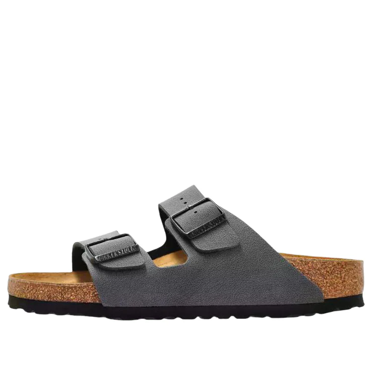 Birkenstock Arizona Birkibuc 'Velvet Gray Black Buckles'