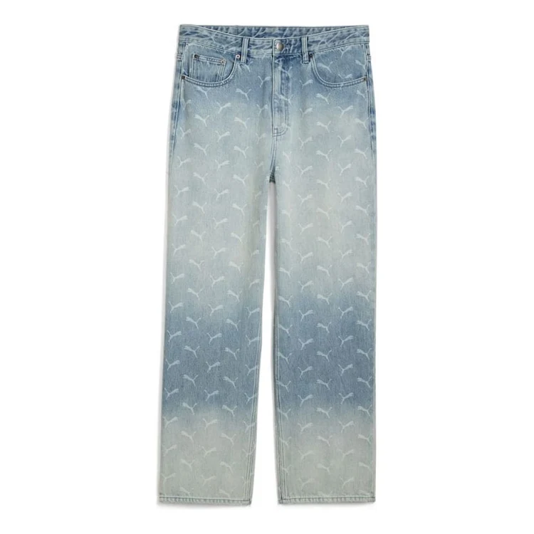 PUMA x A$AP ROCKY Laser Monogram Denim Jeans 'Faded Denim AOP'