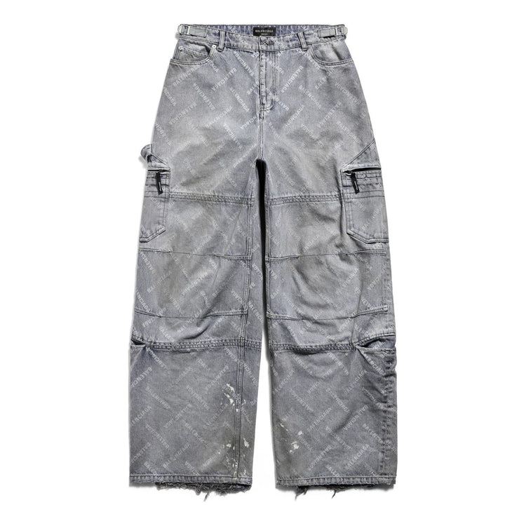 Balenciaga Bal Diagonal Allover Cargo Pants 'Light Blue'
