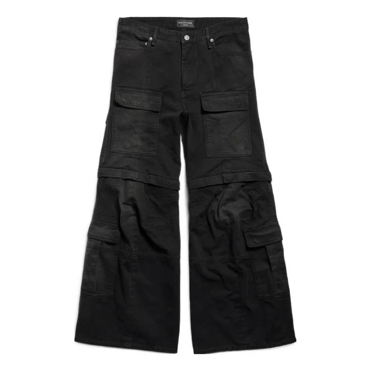 Balenciaga (WMNS) Balenciaga Flared Cargo Pants 'Black'