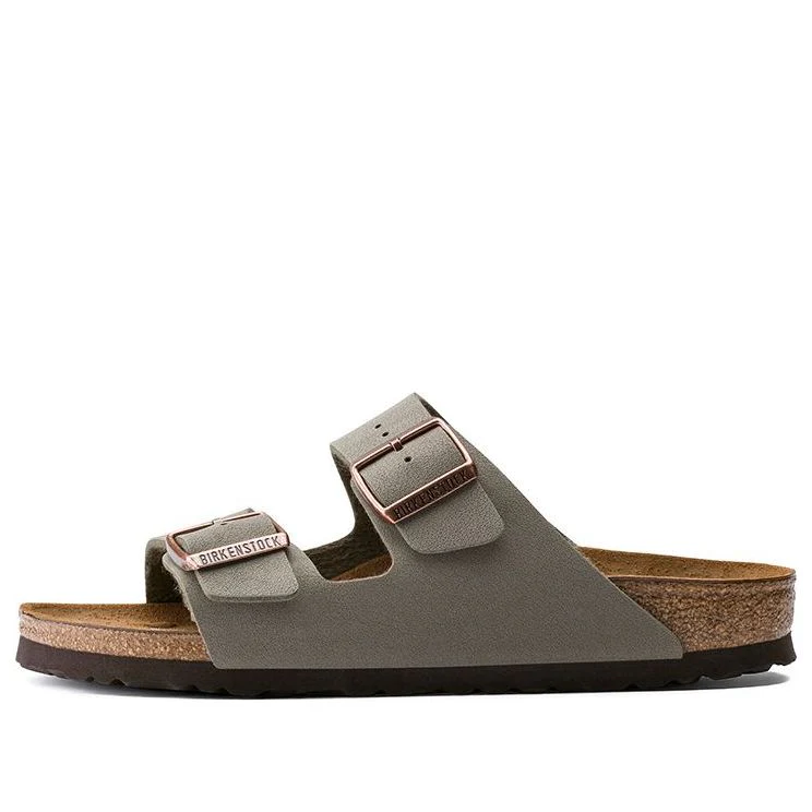 Birkenstock-Arizona Birkibuc Narrow Fit Sandals 'Stone'