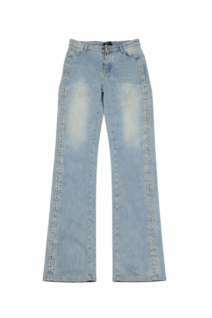Coperni Studded High-Rise Wide-Leg Jeans
