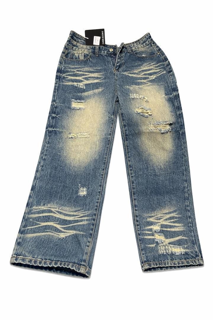 Distressed Jeans with Whiskers