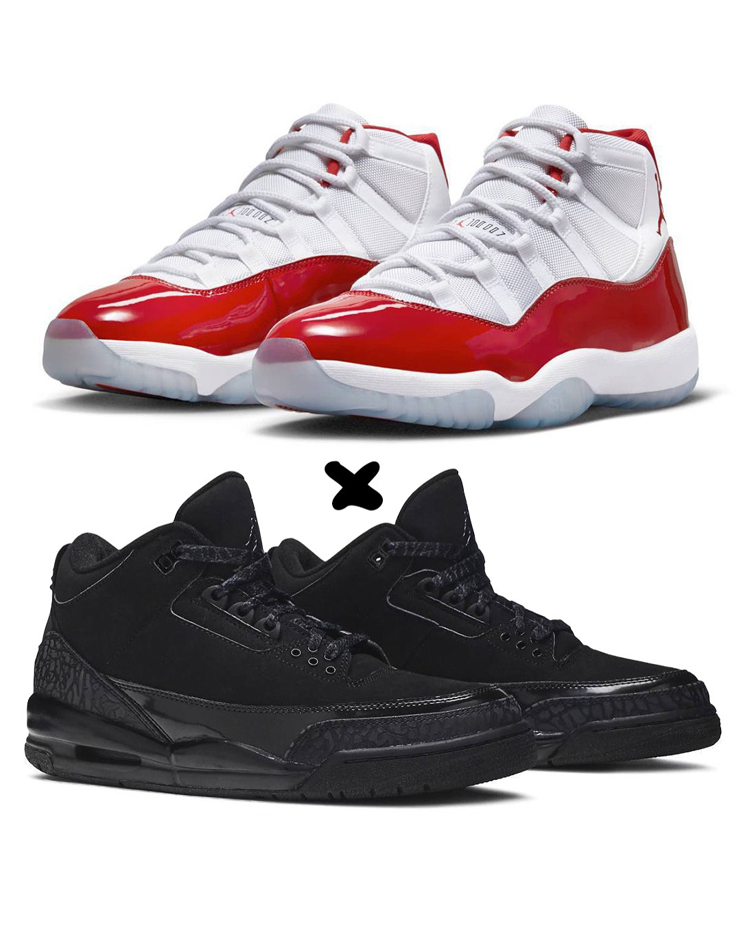 Nike Air Jordan 11 Retro "Cherry" X. Nike Air Jordan 3 Retro "Black Cat"