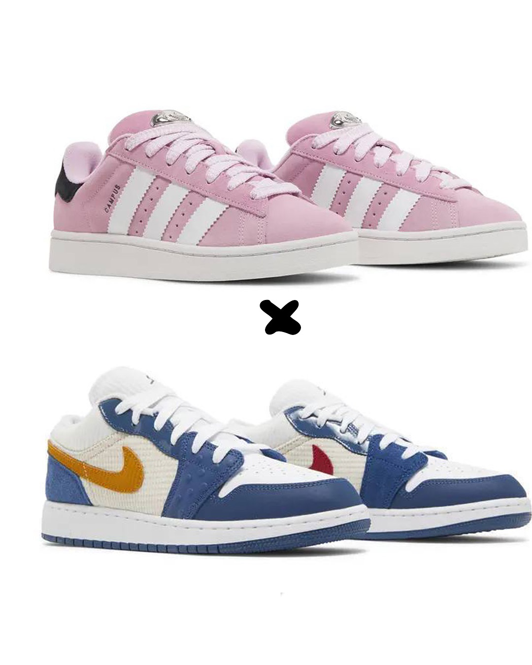 Adidas Campus 00s J "Wonder Orchid" X. Air Jordan 1 Low SE GS "Messy Room"