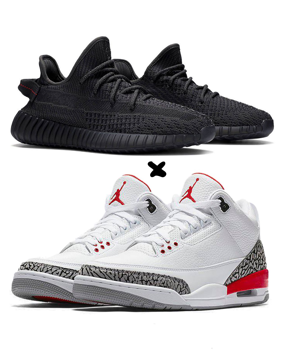 Adidas Yeezy Boost 350 V2  "Black" X. Air Jordan 3 "Katrina"