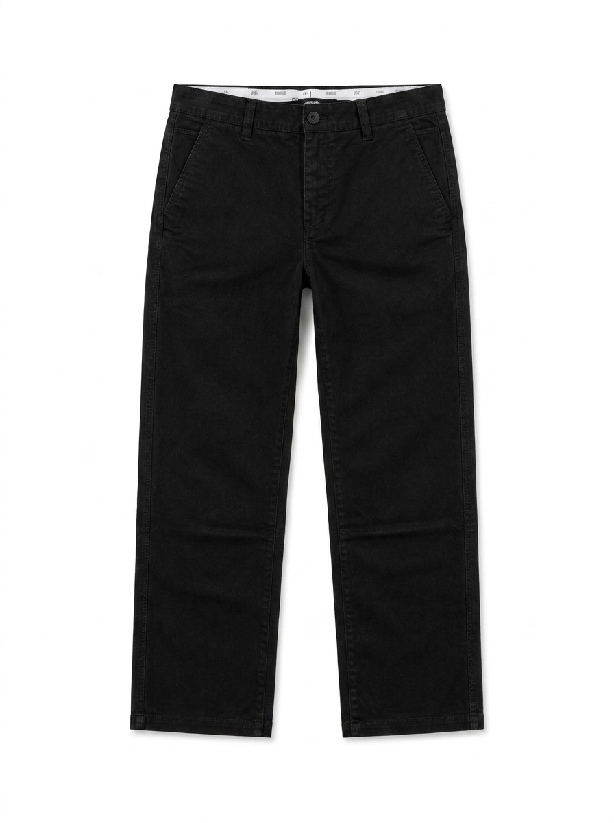 black straight-leg jeans